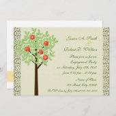 ラブリーフルーツツリー婚約写真の発表 招待状 (正面/裏面)