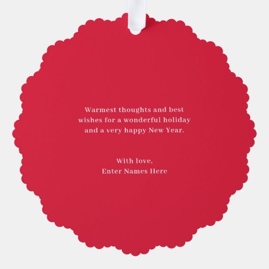 ラブリーフロストフォトオーナメントクリスマスカード オーナメントカード (裏面)