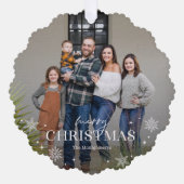 ラブリーフロストフォトオーナメントクリスマスカード オーナメントカード (正面)