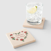 ラブリーフローラハートストーンコースター ストーンコースター (横)