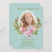ラブリーフローラフレームフォト招待状 招待状 (正面/裏面)