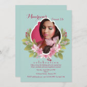 ラブリーフローラフレームフォト招待状 招待状 (正面/裏面)