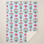 ラブリーフローラメーソンジャーハートパターン シェルパブランケット (正面)