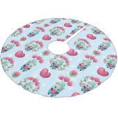 ラブリーフローラメーソンジャーハートパターン ブラッシュドポリエステルツリースカート (アングル)