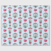 ラブリーフローラメーソンジャーハートパターン ラッピングペーパー (フラット)