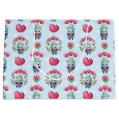 ラブリーフローラメーソンジャーハートパターン ラージペーパーバッグ (正面)