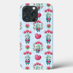 ラブリーフローラメーソンジャーハートパターン iPhone 13 PROケース