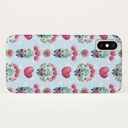 ラブリーフローラメーソンジャーハートパターン Case-Mate iPhoneケース (裏面(横))