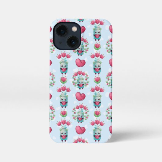 ラブリーフローラメーソンジャーハートパターン iPhoneケース (裏面)