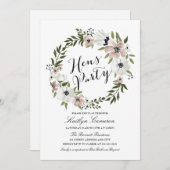 ラブリーフローラリース – ヘンパーティの招待状 招待状 (正面/裏面)