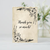 ラブリーフローラ&パーチメントヴィンテージウェディングテーマ サンキューカード (スタンド正面)