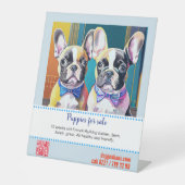 ラブリーブフランスのルドッグイラストレーション売り手 台座サイン (正面)