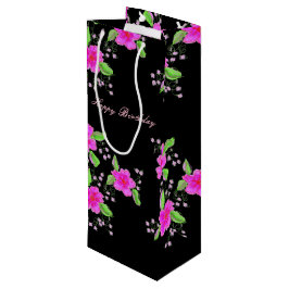 ラブリーブライトピンクフローラ ワインギフトバッグ