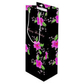 ラブリーブライトピンクフローラ ワインギフトバッグ (正面アングル)