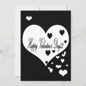 ラブリーブラック&ホワイトハートXOXOホリデーカード シーズンカード (正面)