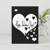 ラブリーブラック&ホワイトハートXOXOホリデーカード シーズンカード (スタンド正面)