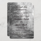 ラブリーブラック&ホワイト自然結婚ズ 招待状 (正面/裏面)