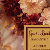 ラブリーブルゴーニュ赤面金ゴールド結婚ズゲストブックギフト ゲストブック