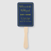 ラブリーブルーとイエロー結婚式 プログラム ハンドファン (正面)