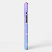 ラブリーブルーとピンクの紙飛行機レターアンドエンベロ iPhoneケース (左側面)