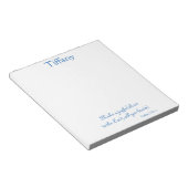 ラブリーブルーとホワイトの聖なる書物、 経典 ノートパッド (アングル)