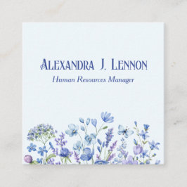 ラブリーブルーとラベンダーのワイルドフラワーガーデン スクエア名刺