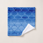 ラブリーブルーウォーターカラースケールパターンタオルセット バスタオルセット (ウォッシュタオル)