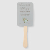 ラブリーブルーグレー結婚式 プログラム ハンドファン (正面)