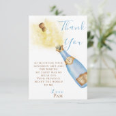 ラブリーブルーシャンパンバブーブリーブランチ誕生日パーティー サンキューカード (スタンド正面)