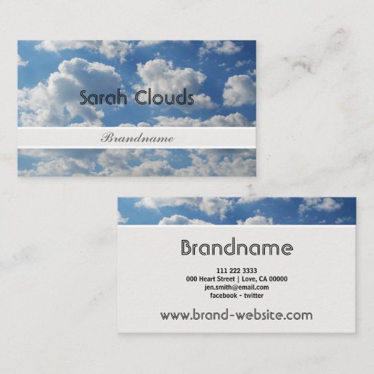 ラブリーブルースカイクラウドズトレンディースピリチュアル 名刺 (正面/裏面)