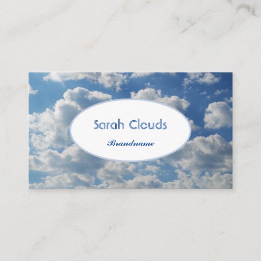 ラブリーブルースカイクラウドトレンディーエレガントスピリチュアル 名刺 (正面)