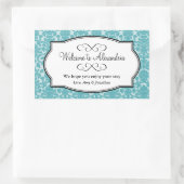 ラブリーブルーダマスクパターンの町の抱き枕 長方形シール (バッグ)