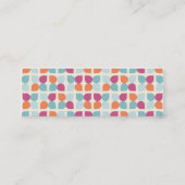 ラブリーブルーパープルピーチオレンジの葉柄 スキニー名刺 (裏面)