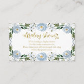 ラブリーブルーフローラベビーシャワー表示シャワー エンクロージャーカード (正面)