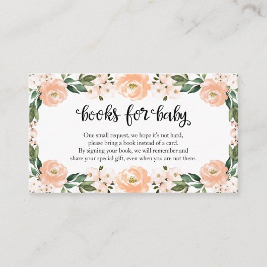 ラブリーブルーフローラ赤ちゃんシャワーベビー本 エンクロージャーカード (正面)