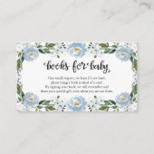 ラブリーブルーフローラ赤ちゃんシャワーベビー本 エンクロージャーカード (正面)