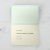 ラブリーブルーベル誕生日折り畳みグリーティングカード カード (内部)