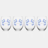 ラブリーブルーベル ステムなしワイングラス (正面)