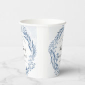 ラブリーブルー花模様バプテスマ 紙コップ (右)