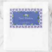 ラブリーブルー製品包装ラベルかわいいバラ 長方形シール (バッグ)