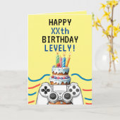 ラブリーブルー&イエローゲーマーコントローラー誕生日 カード (黄色い花)