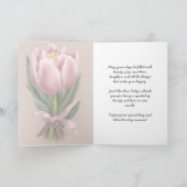 ラブリーブーケピンクウィンターチューリップフラワーズ誕生日 カード (内部)