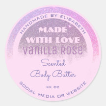 ラブリープロダクトラベルピンク&パープルグリッター雨