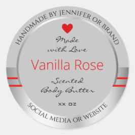 ラブリープロダクト包装ラベルライトグレーシルバー ラウンドシール