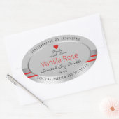 ラブリープロダクト包装ラベルライトグレーシルバー 楕円形シール (封筒)