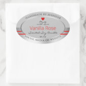 ラブリープロダクト包装ラベルライトグレーシルバー 楕円形シール (バッグ)