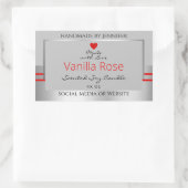 ラブリープロダクト包装ラベルライトグレーシルバー 長方形シール (バッグ)