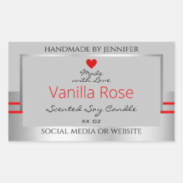 ラブリープロダクト包装ラベルライトグレーシルバー 長方形シール