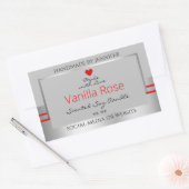 ラブリープロダクト包装ラベルライトグレーシルバー 長方形シール (封筒)