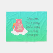 ラブリーベアーファミリー フリースブランケット (正面(横))